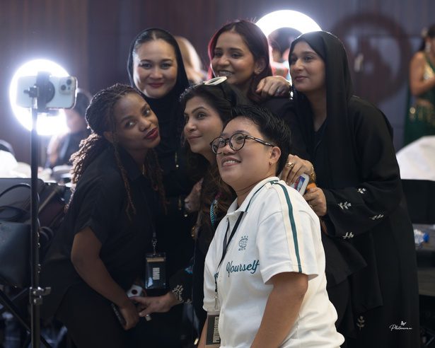 Team group photo backstage